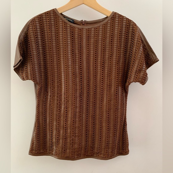 Escada Soft Luxurious Leather Weave Blouse - Picture 2 of 15